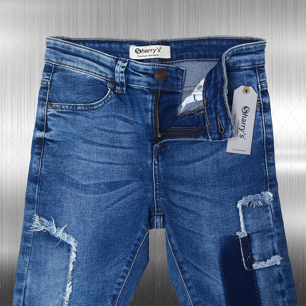 Export Left-Over Patch Style Girl Jeans