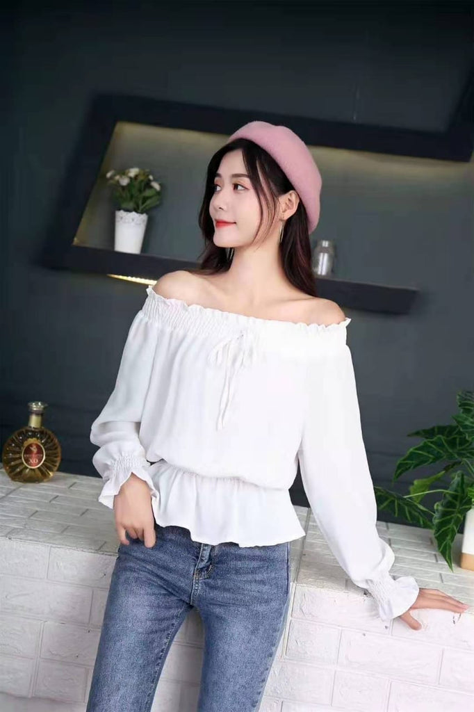 OFF SHOULDER SHORT CROPPED TOP