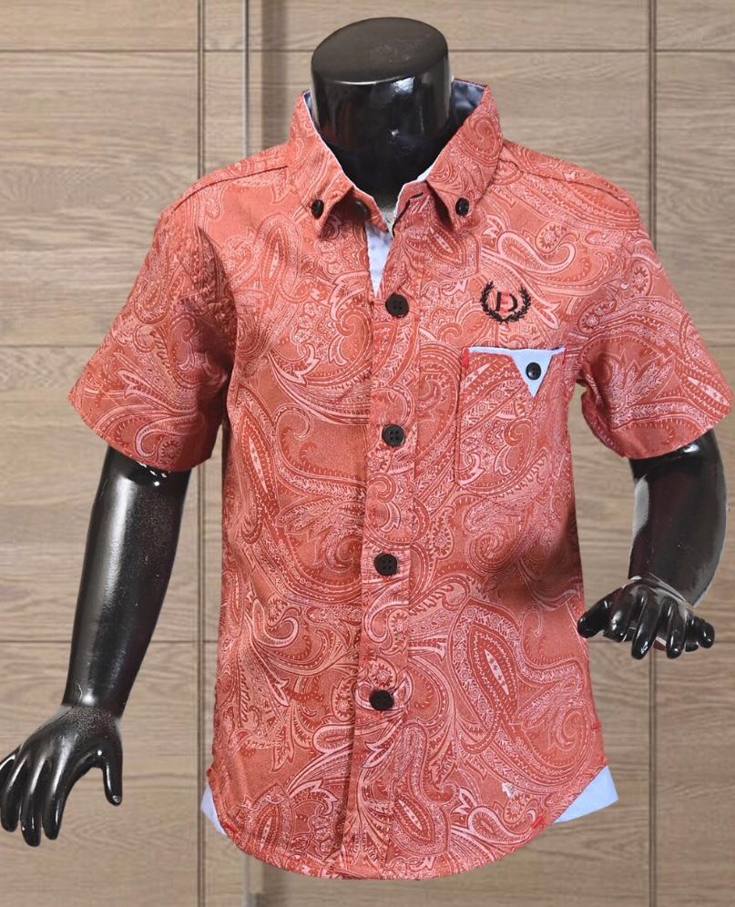 CARVING PRINTED DESIGN BOYS SHIRT