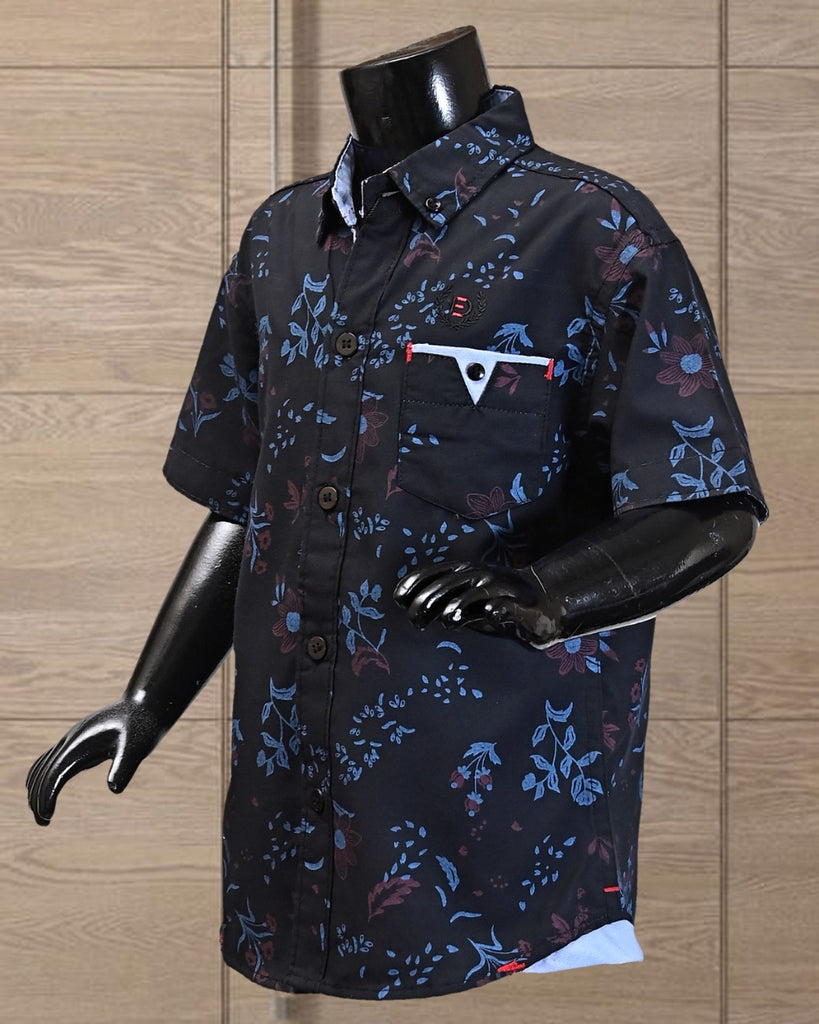 LEAVES PRINTED DESIGN BOYS SHIRT