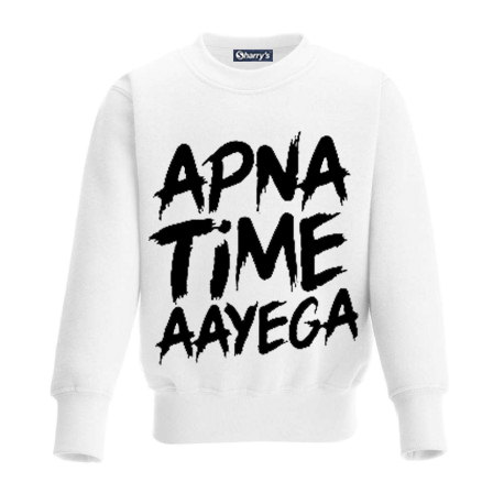 Apna time aye ga printed sweatshirt for men