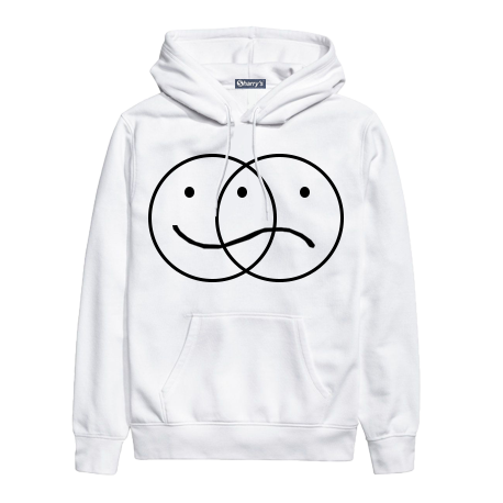 Happy Sad Face Printed Hoodie