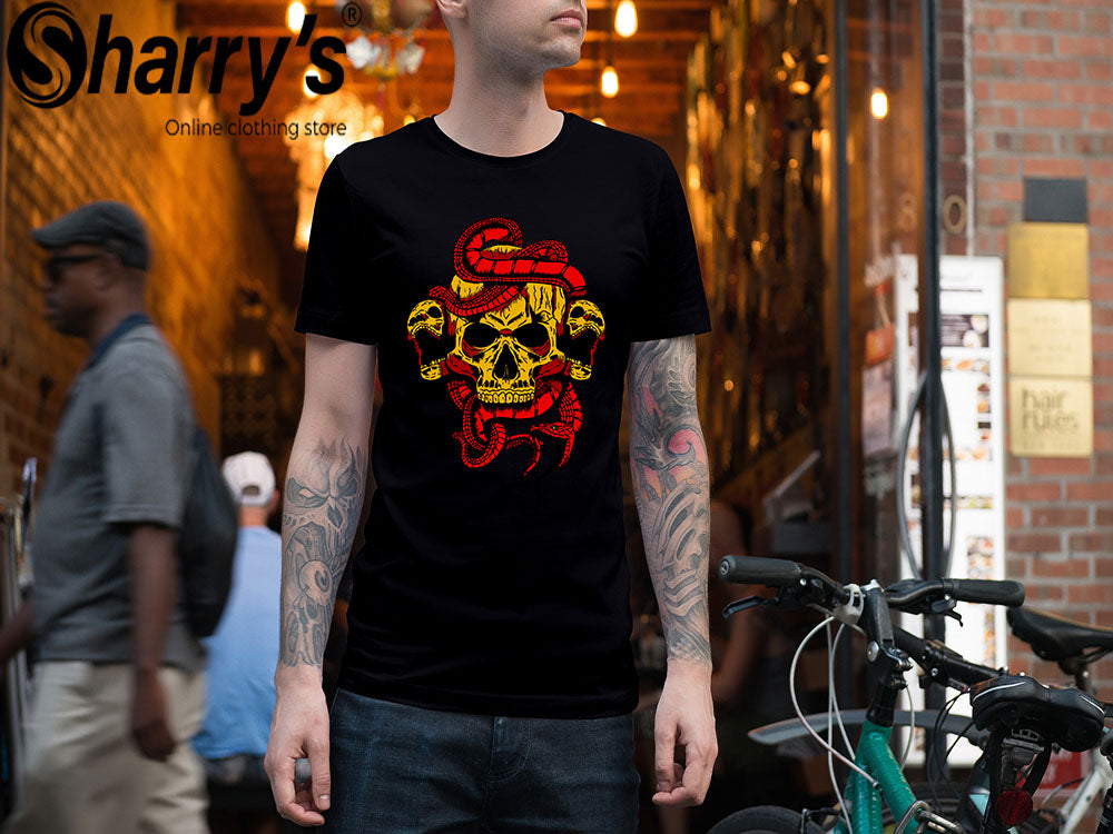 Skull Snake T Shirt D7