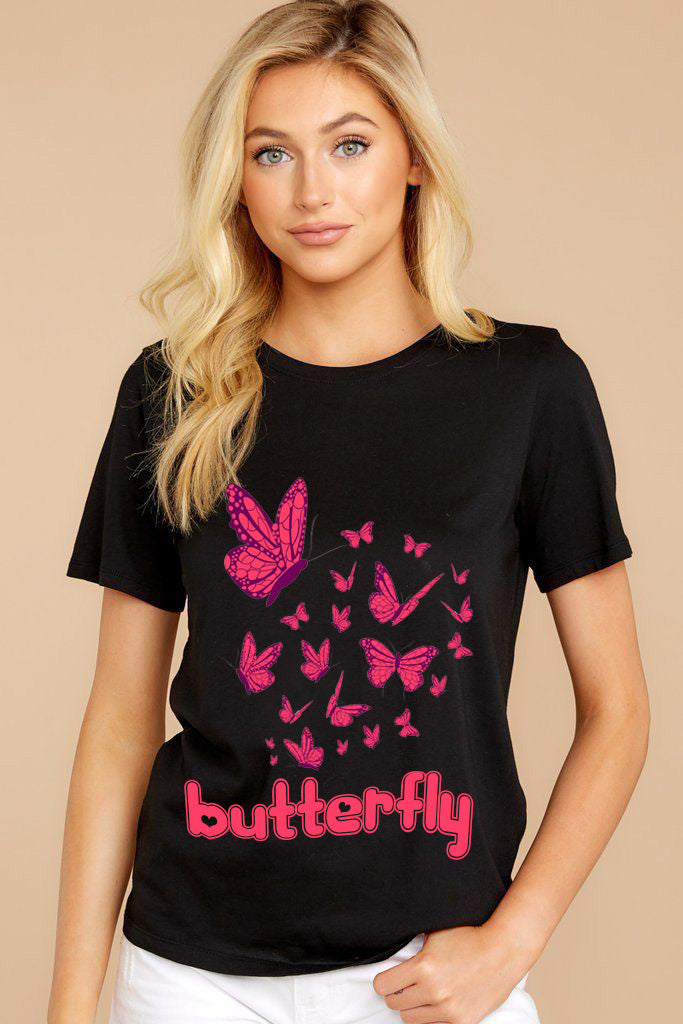 Hot Pink Butterflies T Shirt