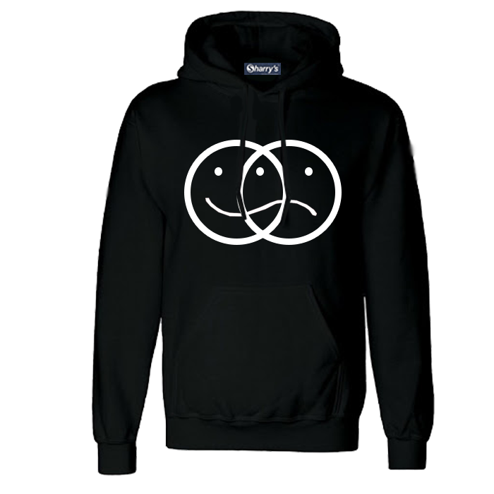 Happy Sad Face Printed Hoodie